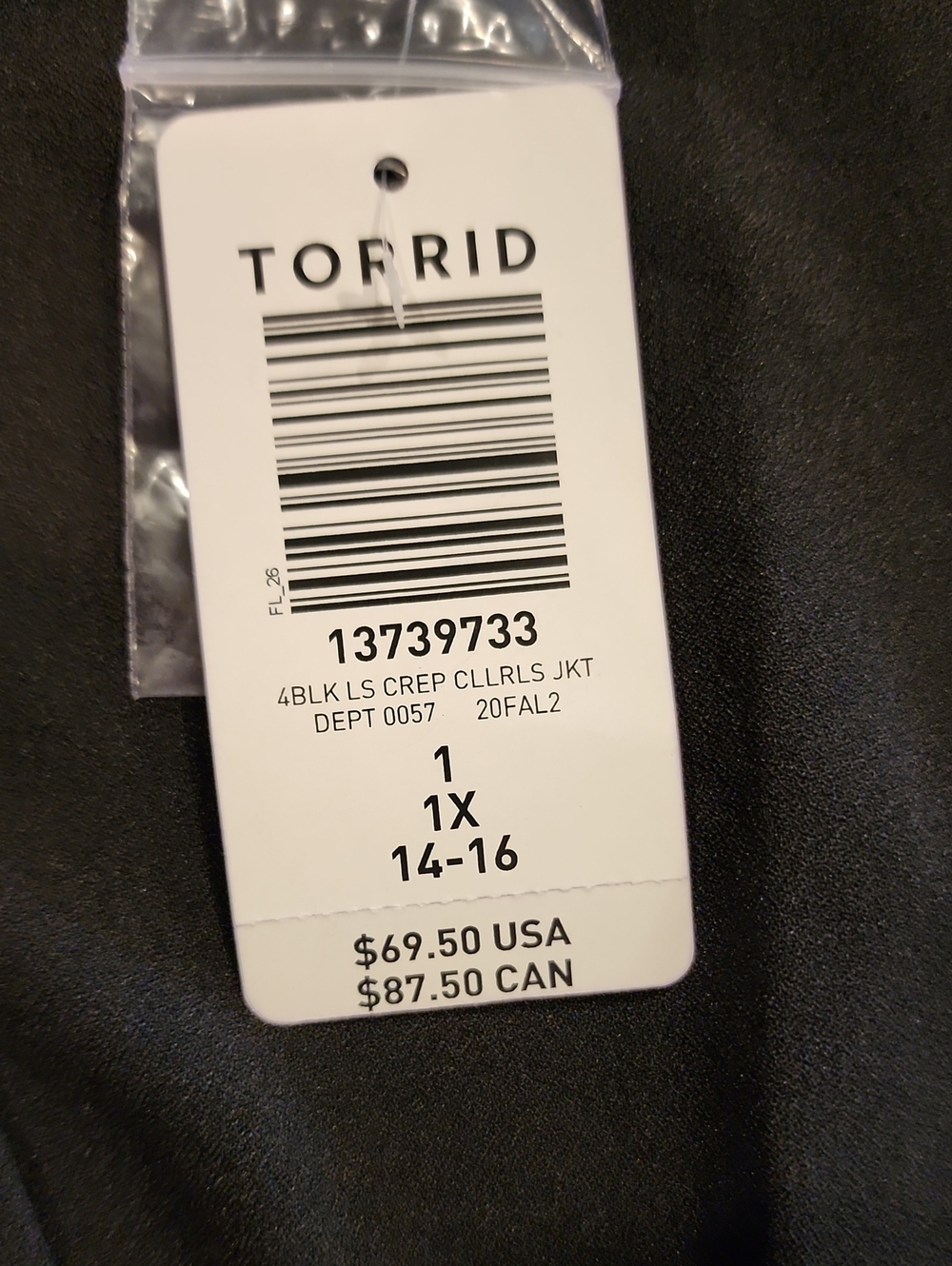NEW! Torrid Black Crepe Open Front Jacket Plus Size 1 - Picture 5 of 7